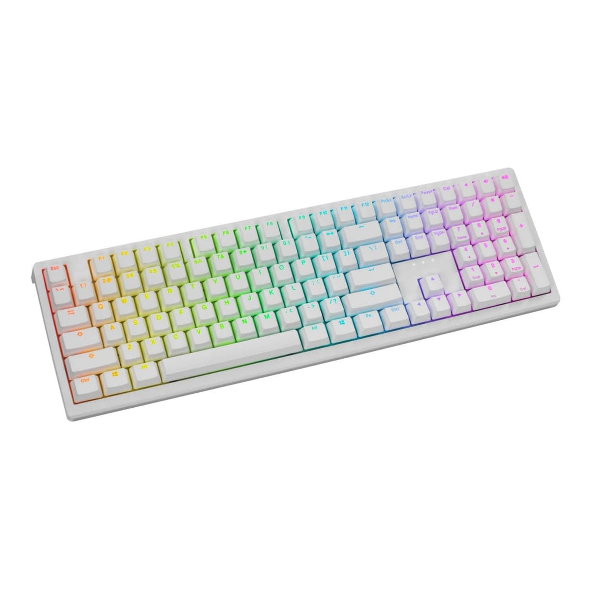 Ducky Zero 6108 Wireless RGB Gaming Keyboard White with Cherry MX2A Brown Tactile Switches