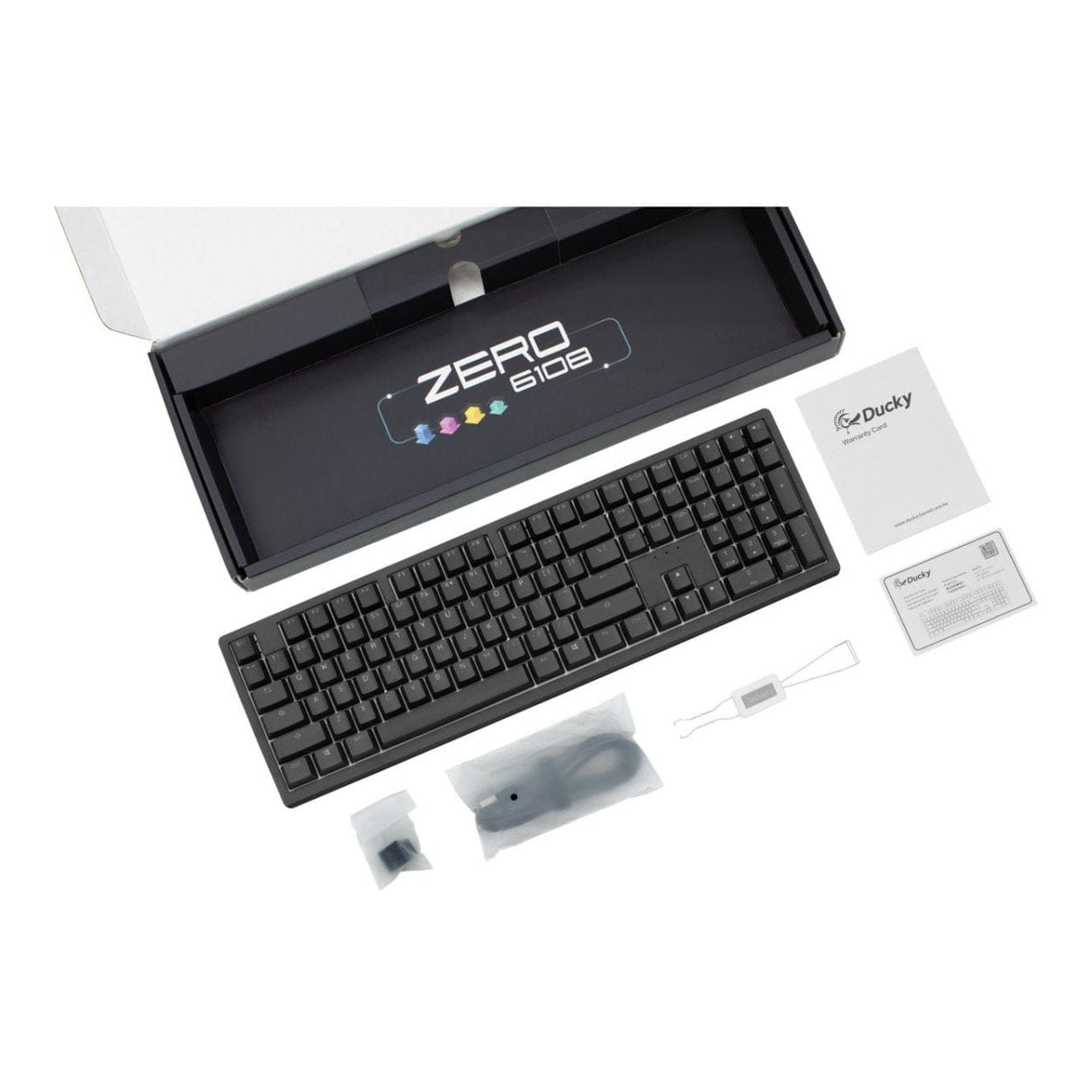 Ducky Zero 6108 Wireless RGB Gaming Keyboard Black with Cherry MX2A Speed Silver Linear Switches