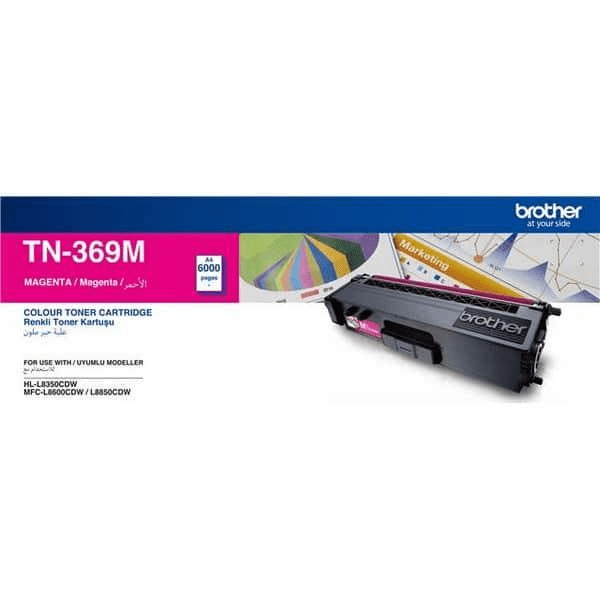 Brother TN-369C Magenta Toner Cartridge 6,000 Pages Original DR-369M Single-pack