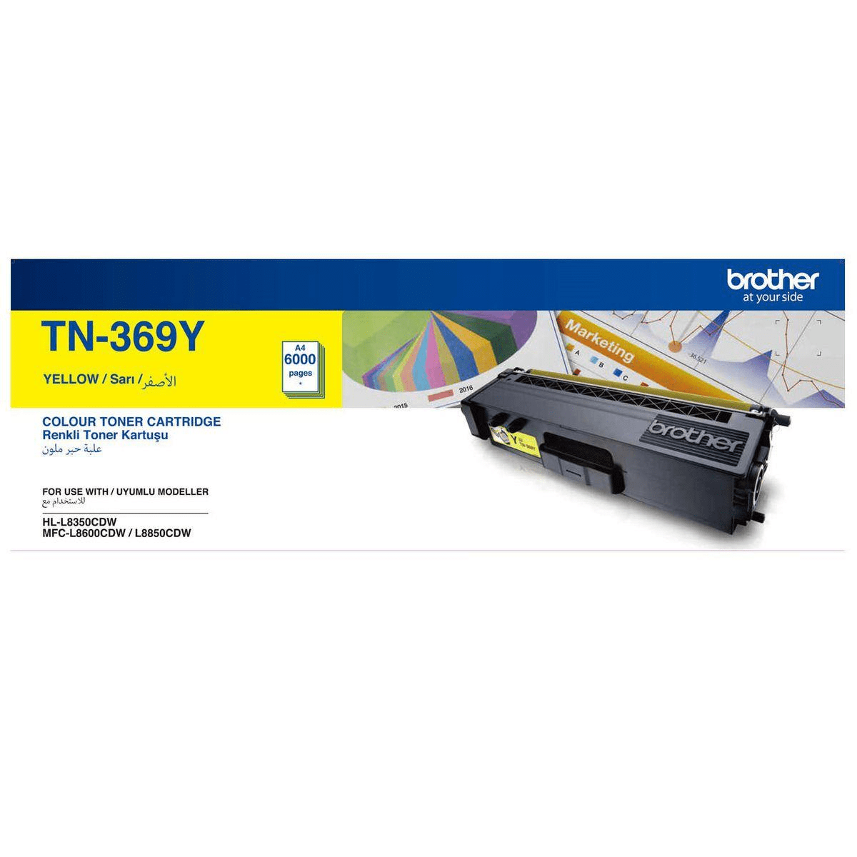 Brother TN-369C Yellow Toner Cartridge 6,000 pages Original DR-369Y Single-pack