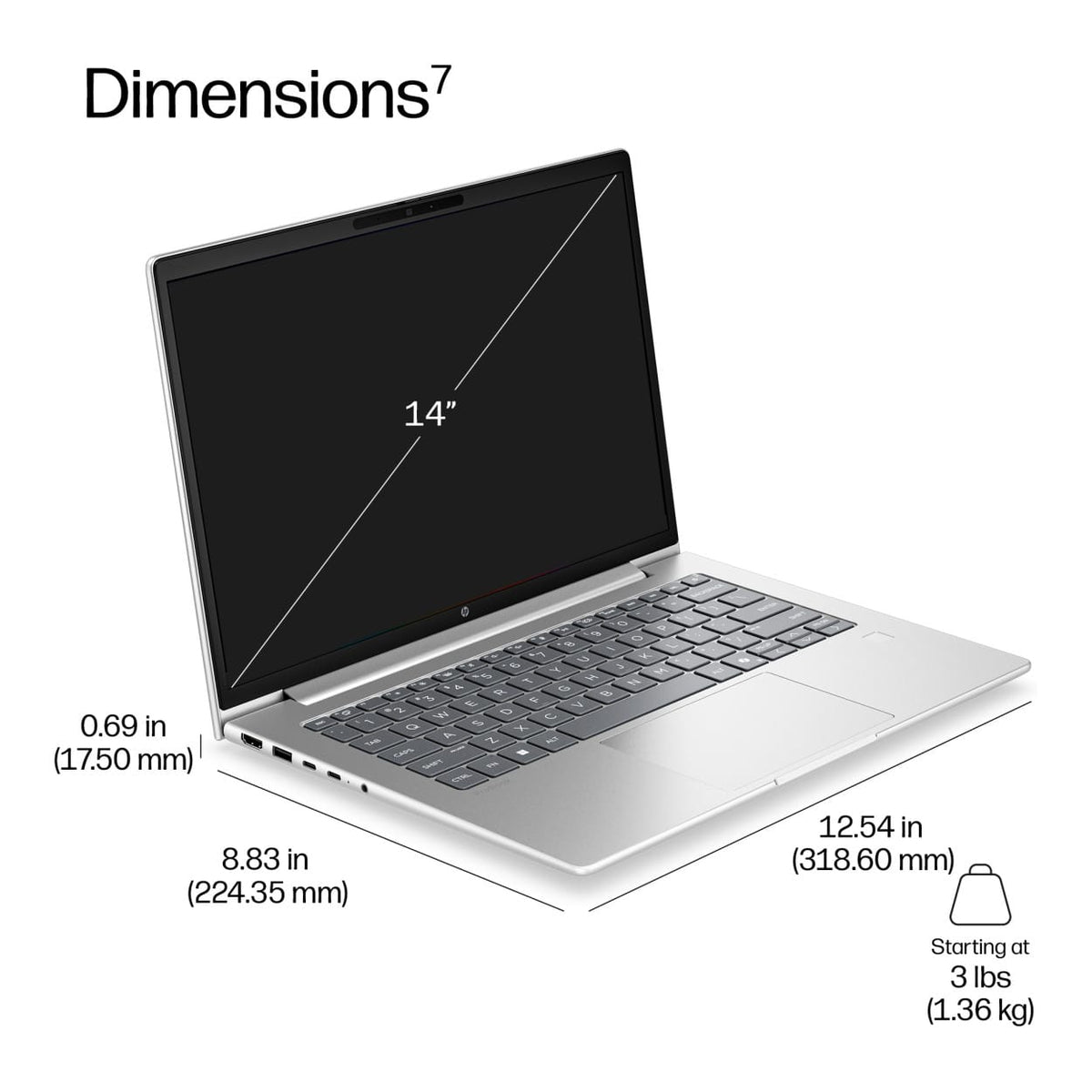 HP ProBook 4 G2i 14-inch WUXGA AI Laptop - Intel Core 7 350 512GB SSD 16GB RAM Win 11 Pro