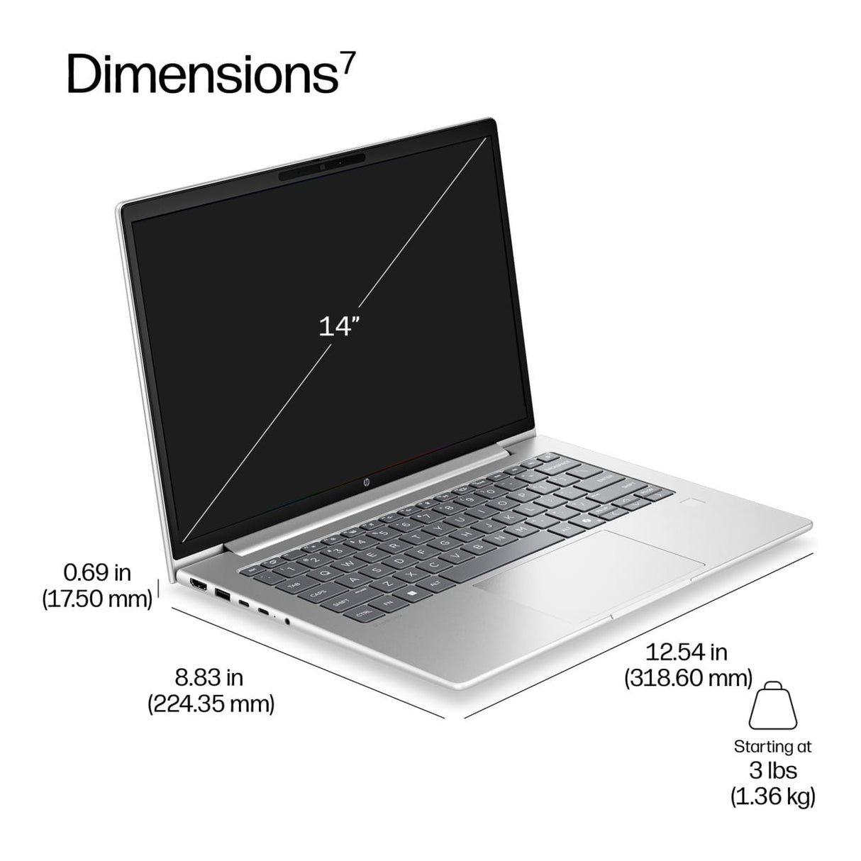 HP ProBook 4 G2i 14-inch WUXGA AI Laptop - Intel Core 7 350 512GB SSD 16GB RAM 5G Win 11 Pro