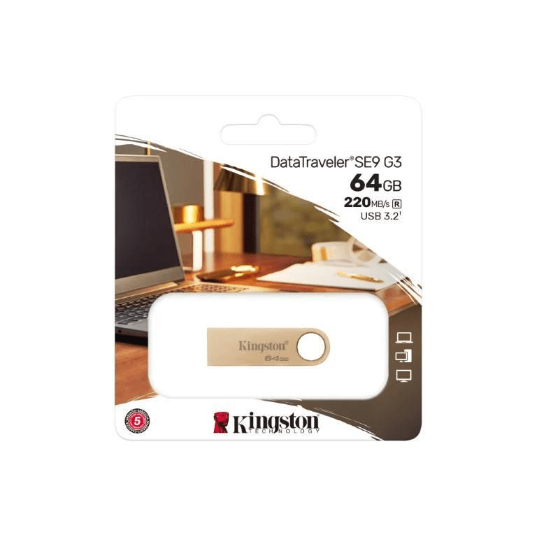Kingston DataTraveler 64GB USB3.2 Gen1 Metal Flash Drive DTSE9G3/64GB