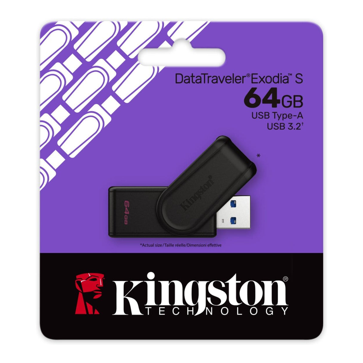 Kingston Technology DataTraveler Exodia S 64GB USB 3.2 Black USB Flash Drive DTXS/64GB