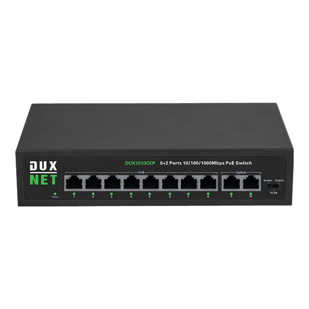 DuxNet 10-port GbE with 8-port PoE+ Unmanaged Switch DUX1010GEP