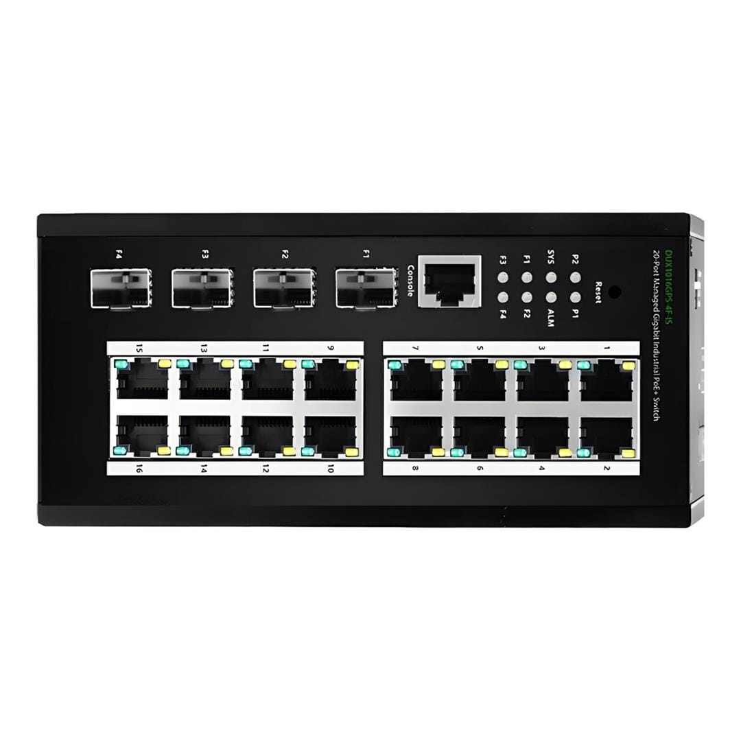 DuxNet 20-Port Gigabit L2 Cloud Managed Industrial PoE Switch DUX1016GPS-4F-IS-C
