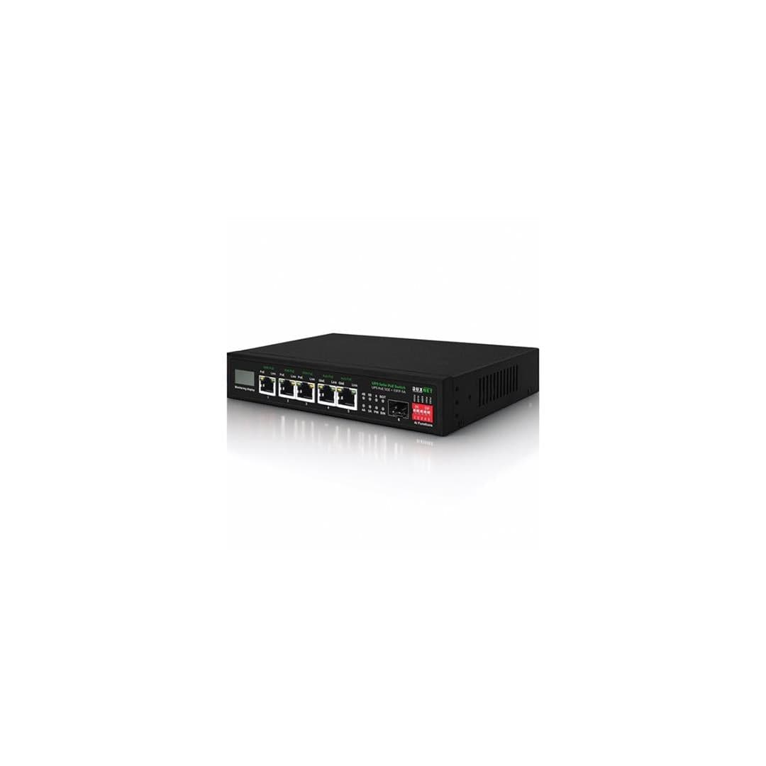 DuxNet 5-Port GbE Solar PoE Unmanaged Switch with 1x SFP port DUX106SPS5A_LED