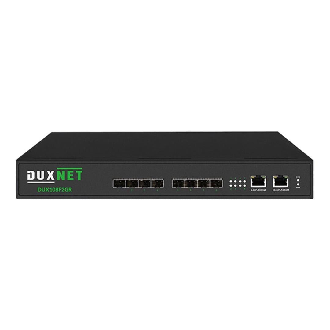 DuxNet DUX108F2GR 10-port 8xSFP Ports Gigabit Unmanaged Rackmount Switch