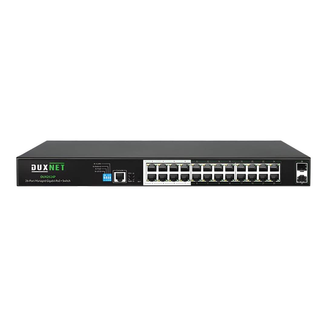 DuxNet 26-Port Gigabit L2 Cloud Managed PoE+ Switch DUX2524P-C