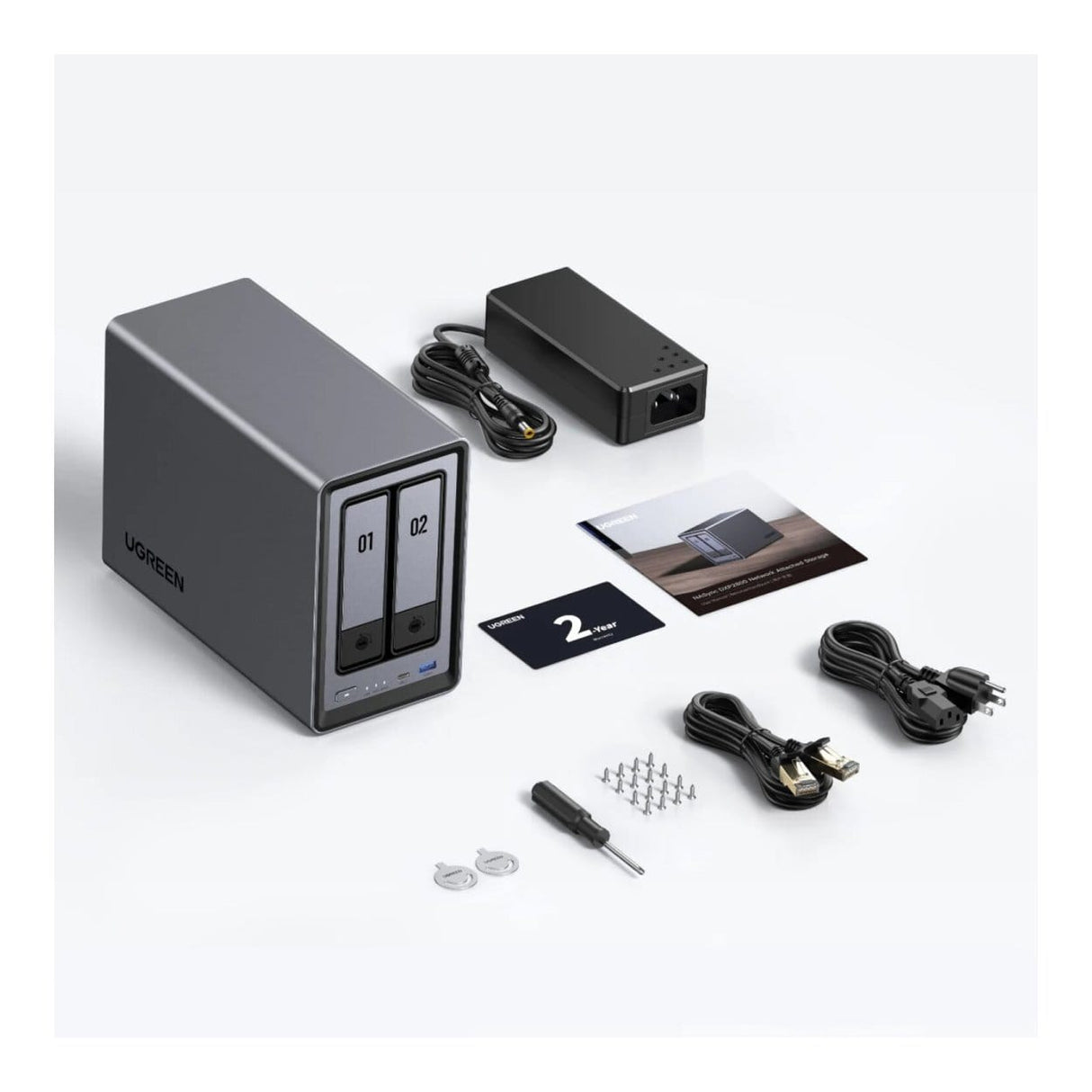 UGreen NASync DXP2800 2-bay NAS with Seagate Ironwolf NAS 16TB SATA Hard Drive Bundle DXP2800-16TB
