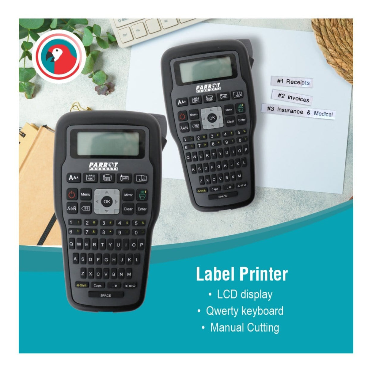 Parrot E1000Pro Portable Label Printer Black