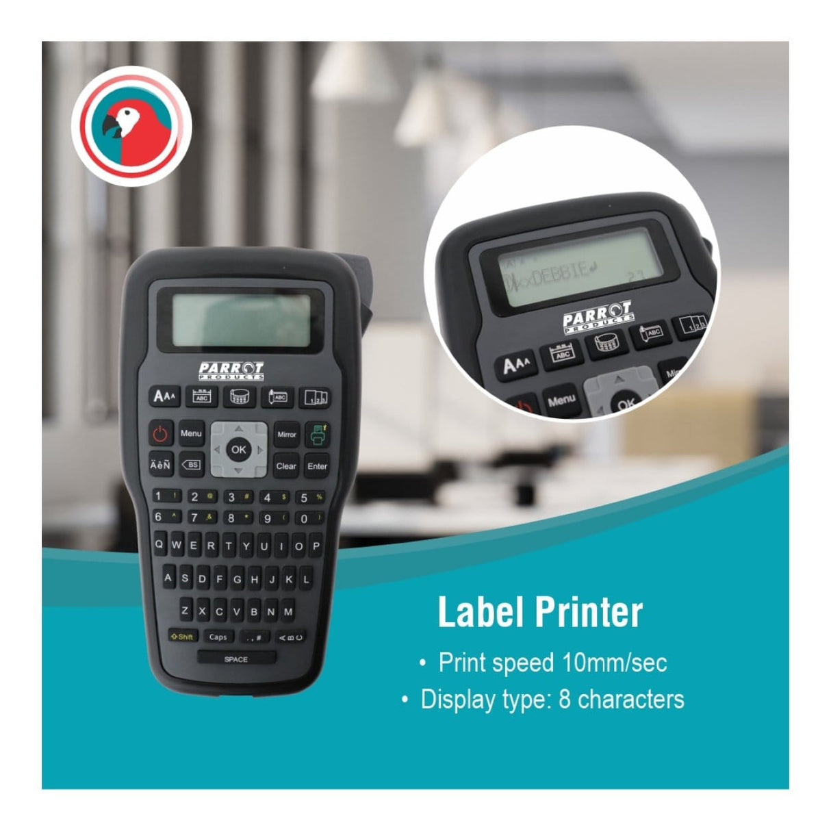 Parrot E1000Pro Portable Label Printer Black