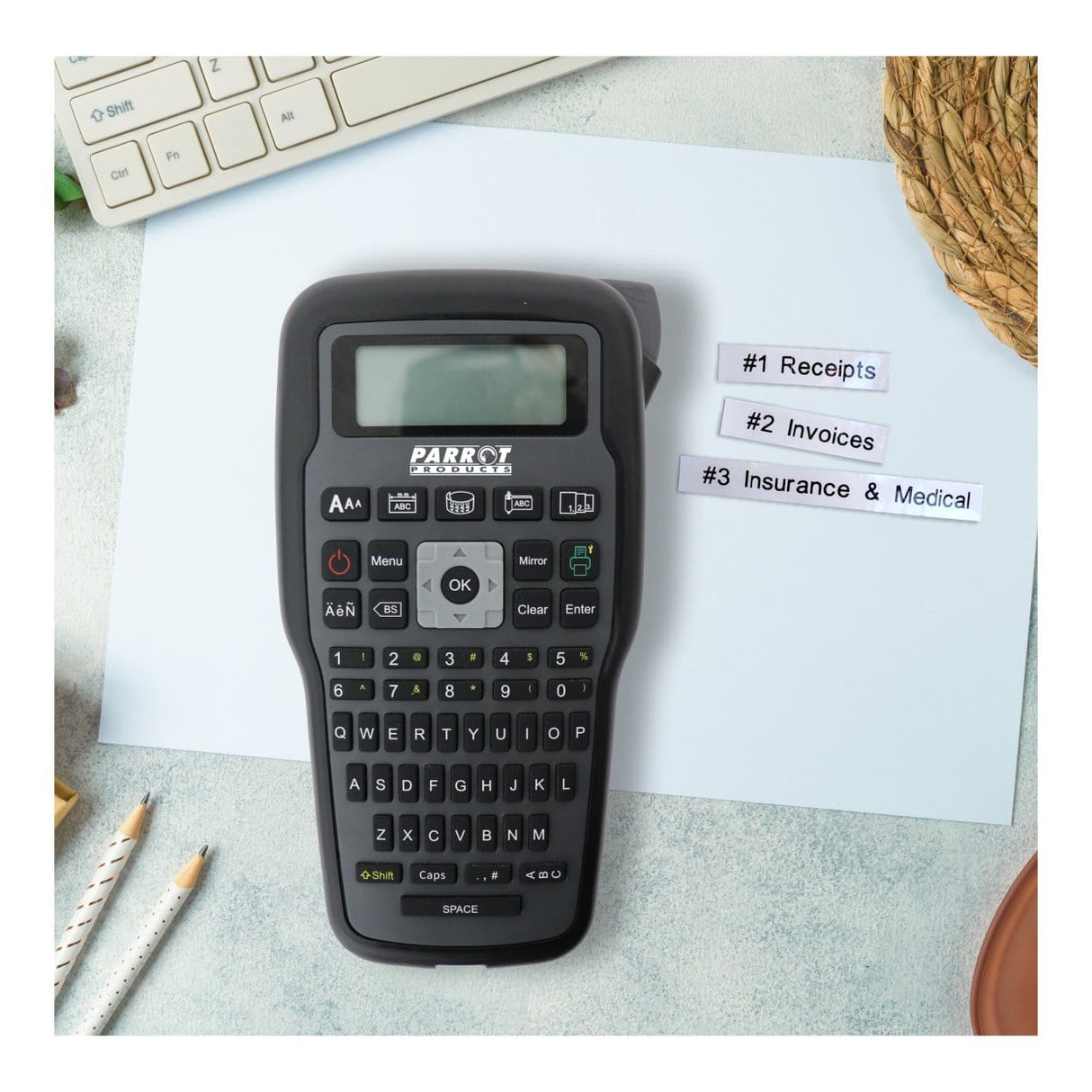 Parrot E1000Pro Portable Label Printer Black