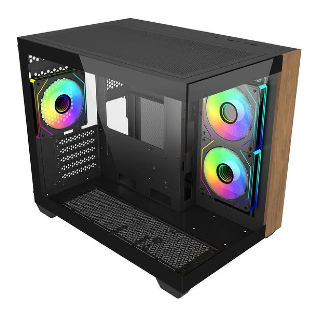 Cooler Master Elite 481 Wood Micro ATX Mini Tower PC Case Black E481-KHNN-S00