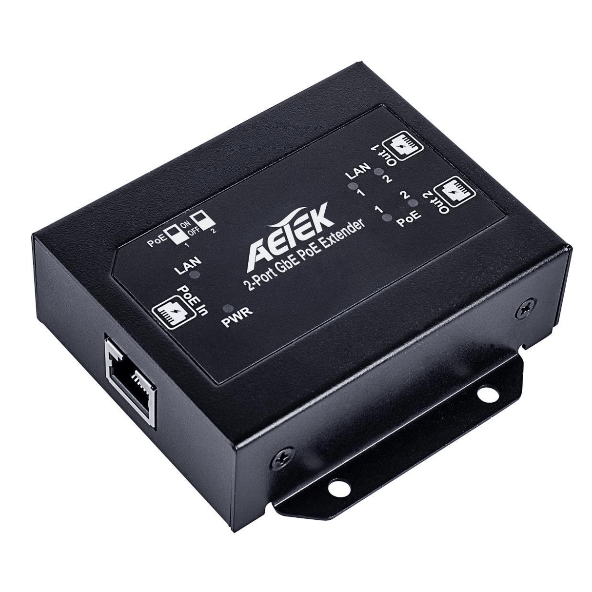 Aetek 2-port Passive PoE Extender with 6KV Surge Protection E59-102