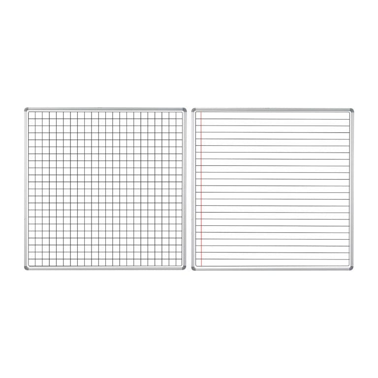 Parrot Educational Board Magnetic Whiteboard 1220x1210mm Squares and Lines Swing Leaf Option B ED4352