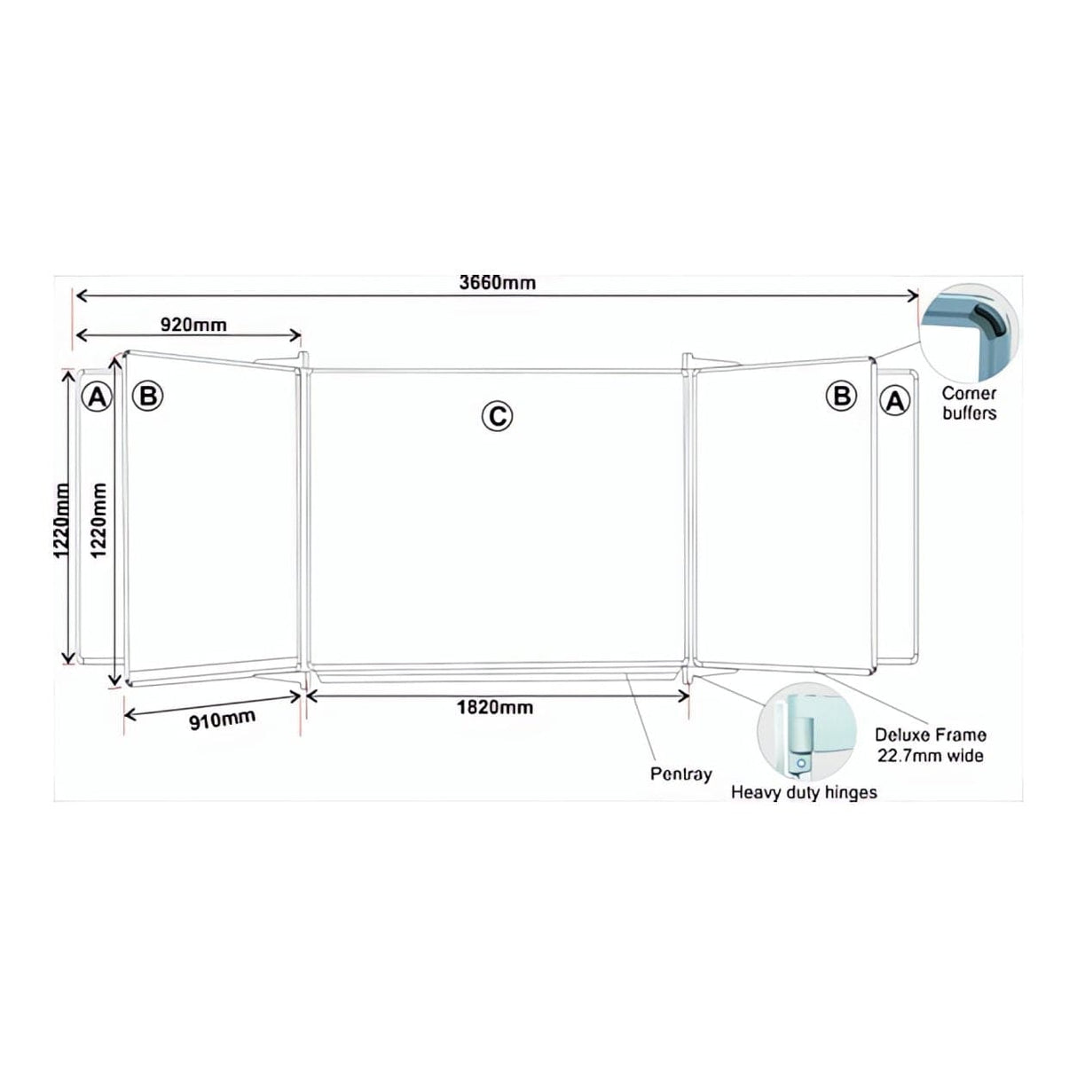 Parrot Educational Board Magnetic Whiteboard 1220x910mm Squares and Lines Swing Leaf Option B ED4368