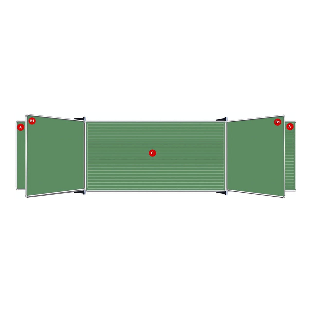 Parrot Educational Board Magnetic Chalkboard 1220x910mm Swing Leaf Option B ED5068