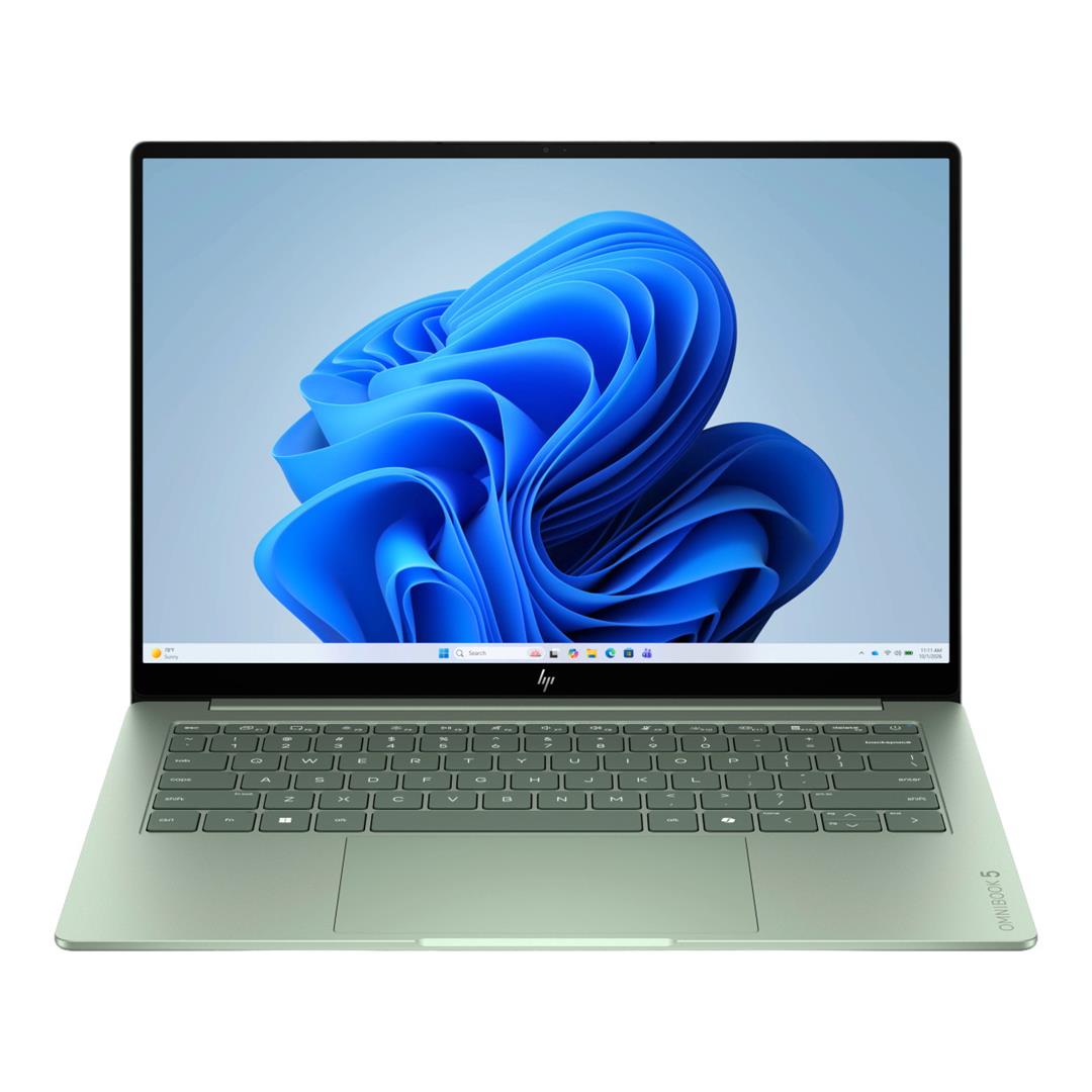 HP OmniBook 5 14-mh0008ni 14-inch 2K OLED AI Laptop - Intel Core 5 320 512GB SSD 8GB RAM Win 11 Home Honeydew