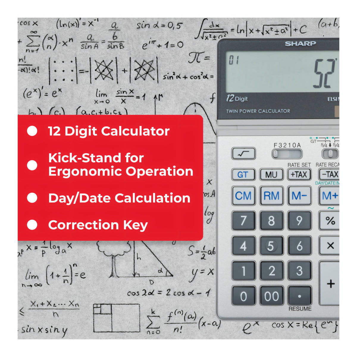 Sharp EL-387V Multifunction 12-Digit Desktop Calculator