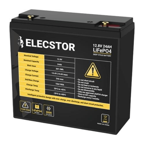 Elecstor 12V 24A LIFEPO4 Battery ELE-12V24ABT