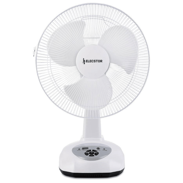 Elecstor 12-inch Rechargeable Desk Fan - White ELE-S012