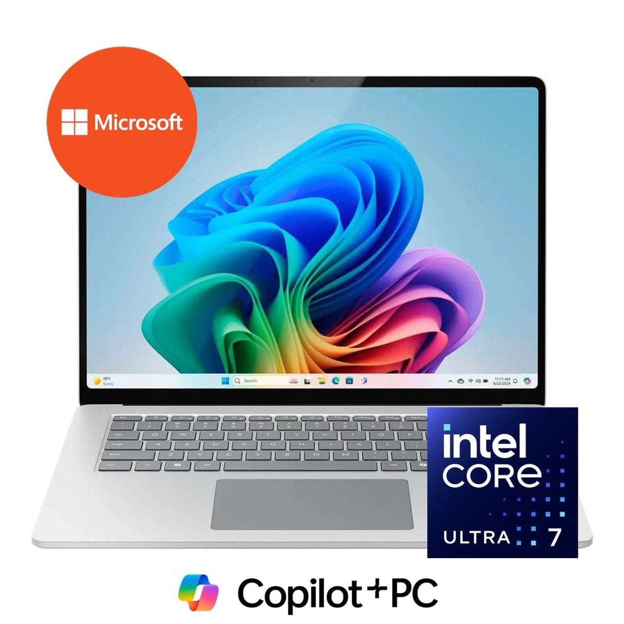 Microsoft Surface 7 15-Inch PixelSense AI Laptop - Intel Core Ultra 7 266V 512GB SSD 16GB RAM Win 11 Pro Platinum