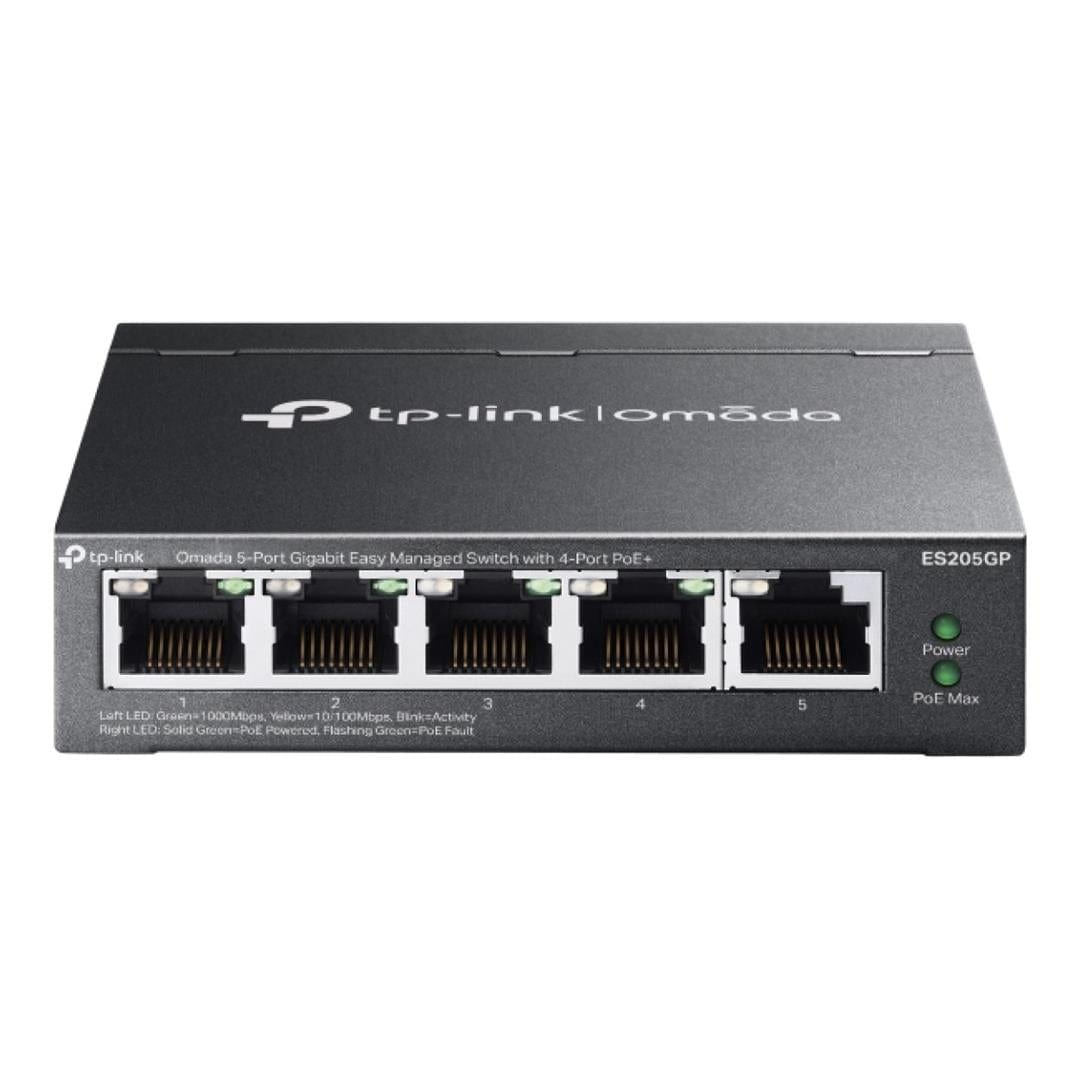 TP-Link Omada 5-Port Gigabit Easy 4-Port PoE+ Managed Switch ES205GP