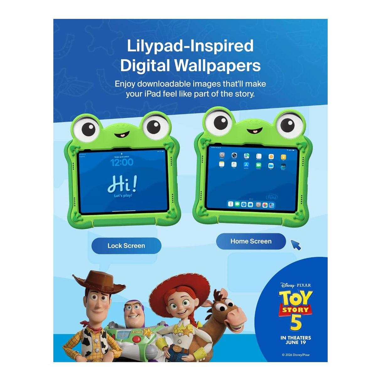 Belkin Disney and Pixar Toy Story 5 Lilypad Tablet Protective Case for iPad A16 11 and 10.9 EVA003HQGR-PX