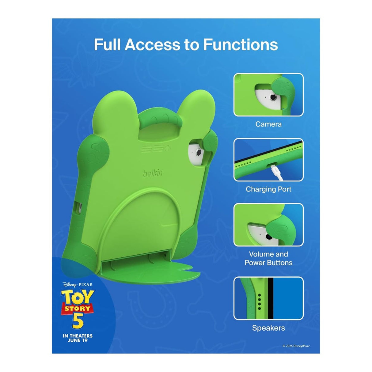 Belkin Disney and Pixar Toy Story 5 Lilypad Tablet Protective Case for iPad A16 11 and 10.9 EVA003HQGR-PX