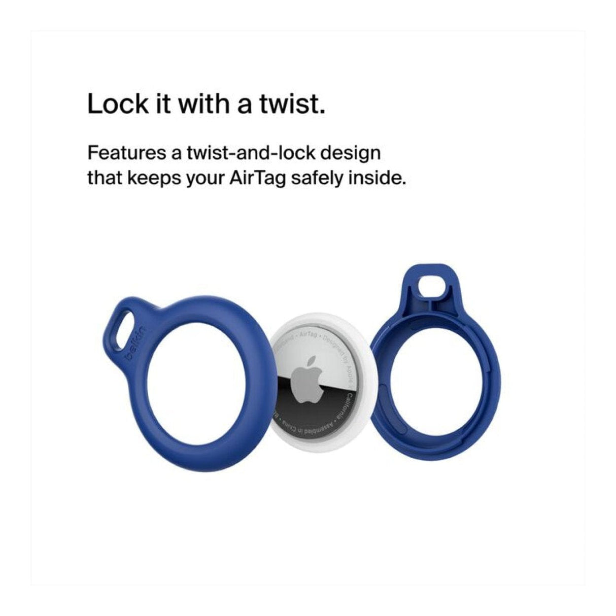 Belkin Secure Holder with Key Ring for AirTag Blue F8W973BTBLU