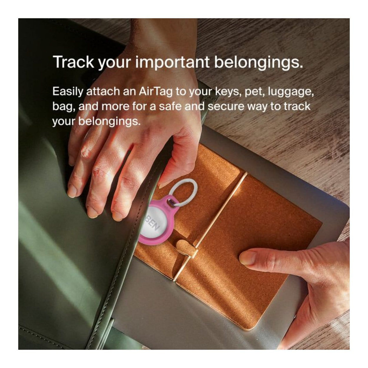 Belkin Secure Holder with Key Ring for AirTag Pink F8W973BTPNK