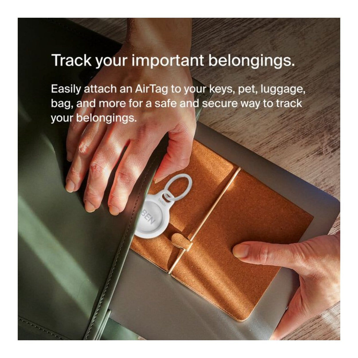 Belkin Secure Holder with Key Ring for AirTag White F8W973BTWHT