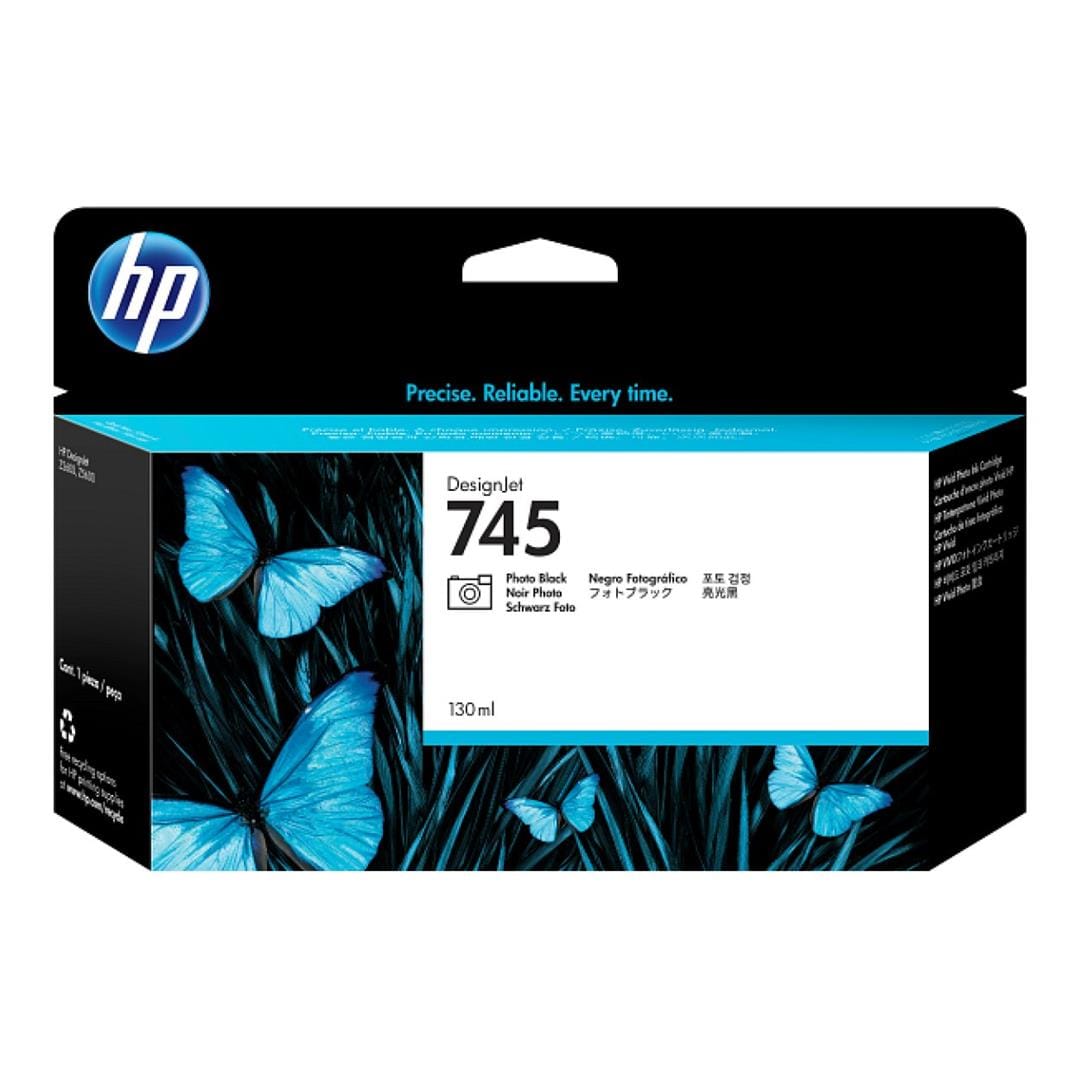 HP 745 DesignJet Photo Black Standard Yield Ink Cartridge Original F9J98A Single-pack