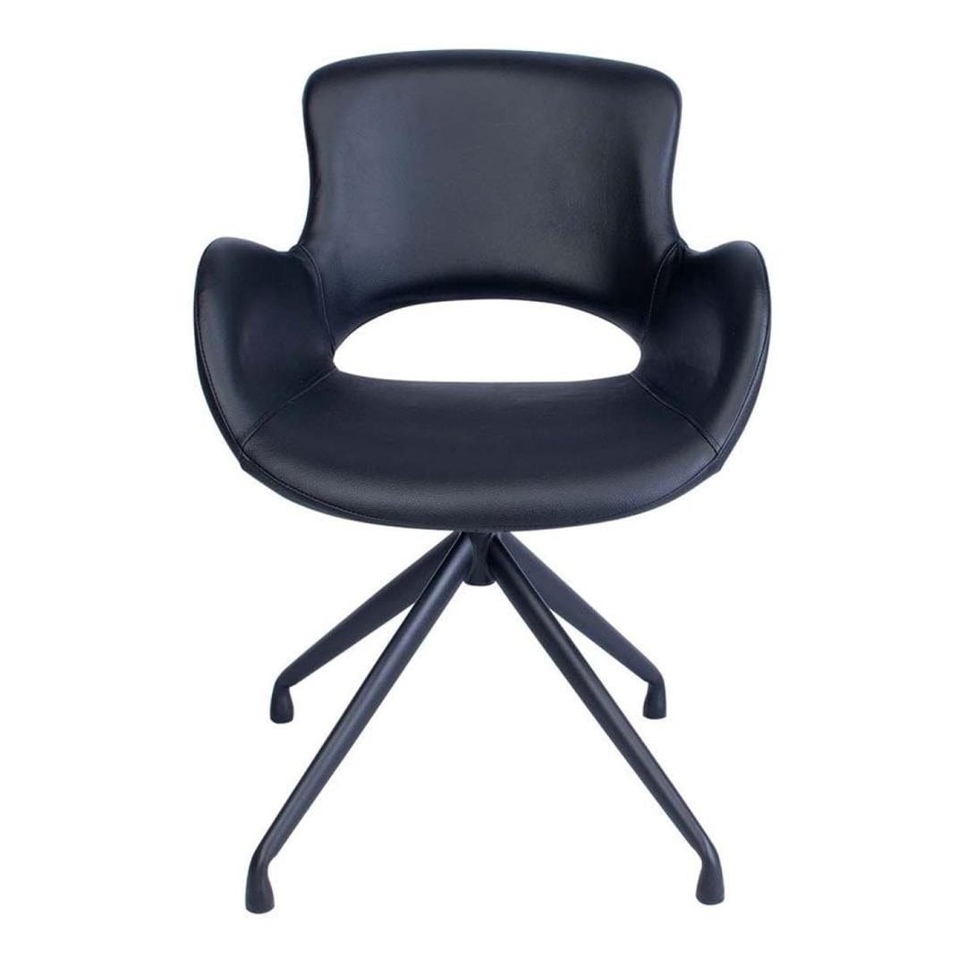 Everfurn Luna Modern Lounge Chair Sleek Black PU Design FD-CC-LC-53