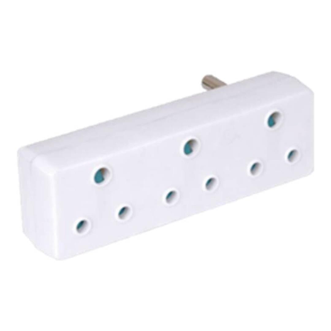 Ellies 3-Way 3-Pin Adaptor White FEA3X16