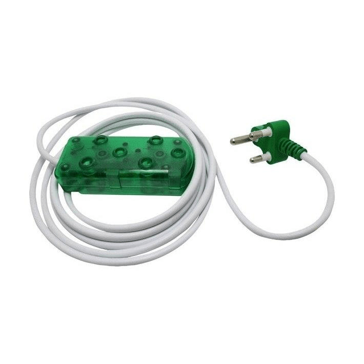 Ellies 2-way Light Duty Coloured Extension Cord Green 3m FEE2X/3GR
