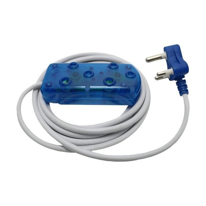 Ellies 2-way Light Duty Coloured Extension Cord 5m Blue FEE2X/5BU