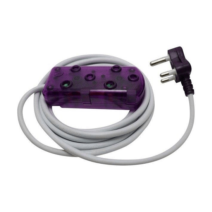 Ellies 2-way Light Duty Coloured Extension Cord 5m Purple FEE2X/5PP
