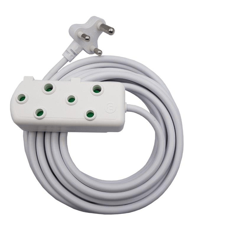 Ellies 2-way Heavy Duty Extension Cord 5m White FEHBW2X/5W