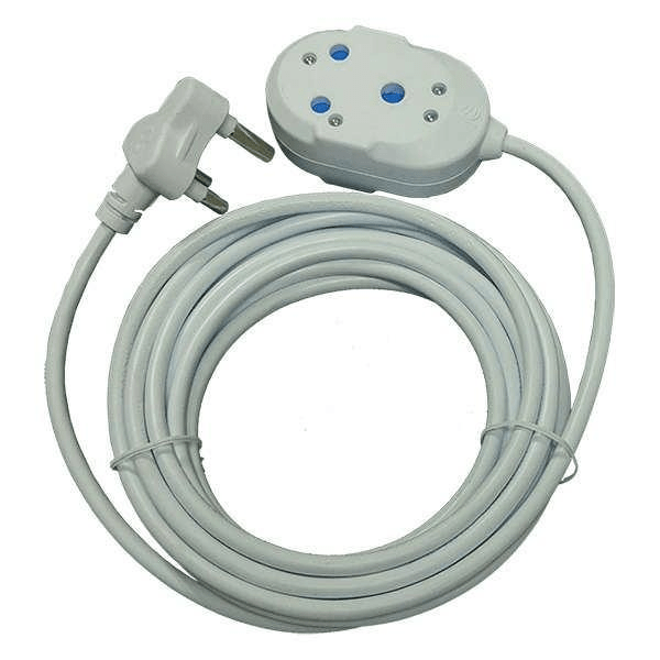 Ellies 2-way Light Duty Extension Cord 20m White FELBW2X/20W