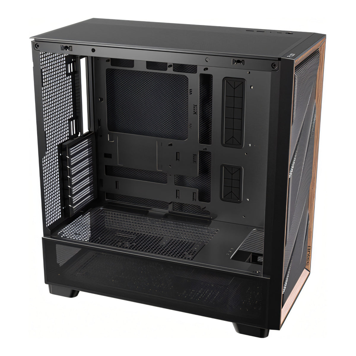 Antec FLUX SE Mid-Tower E-ATX Wood Front Panel Gaming Black PC Case