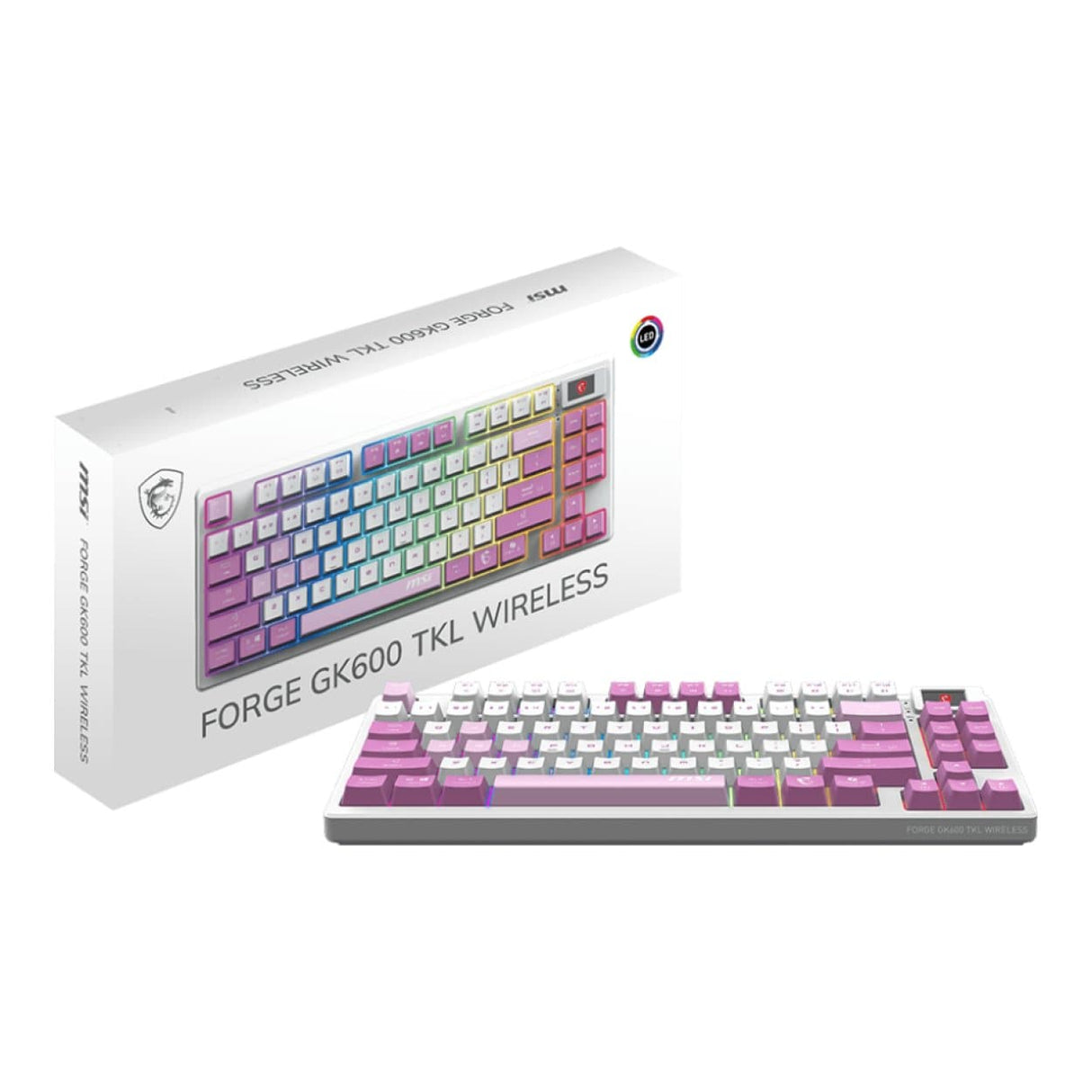 MSI Forge GK600 TKL Mechanical Wireless Gaming Keyboard - Violet
