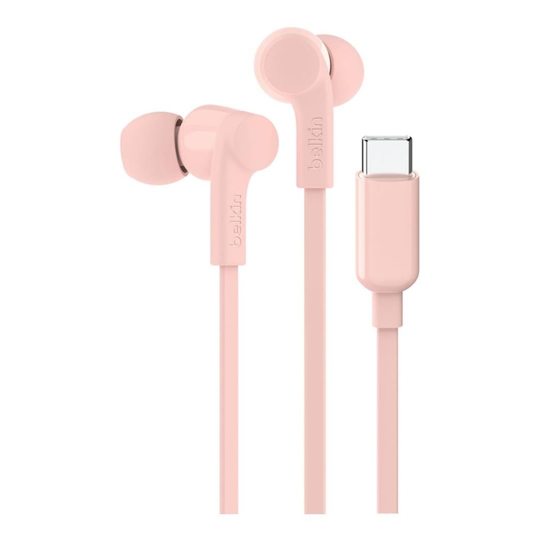 Belkin SoundForm USB-C Wired Earbuds with Adjustable Volume Limiter Pink G3H0002HQPKV2
