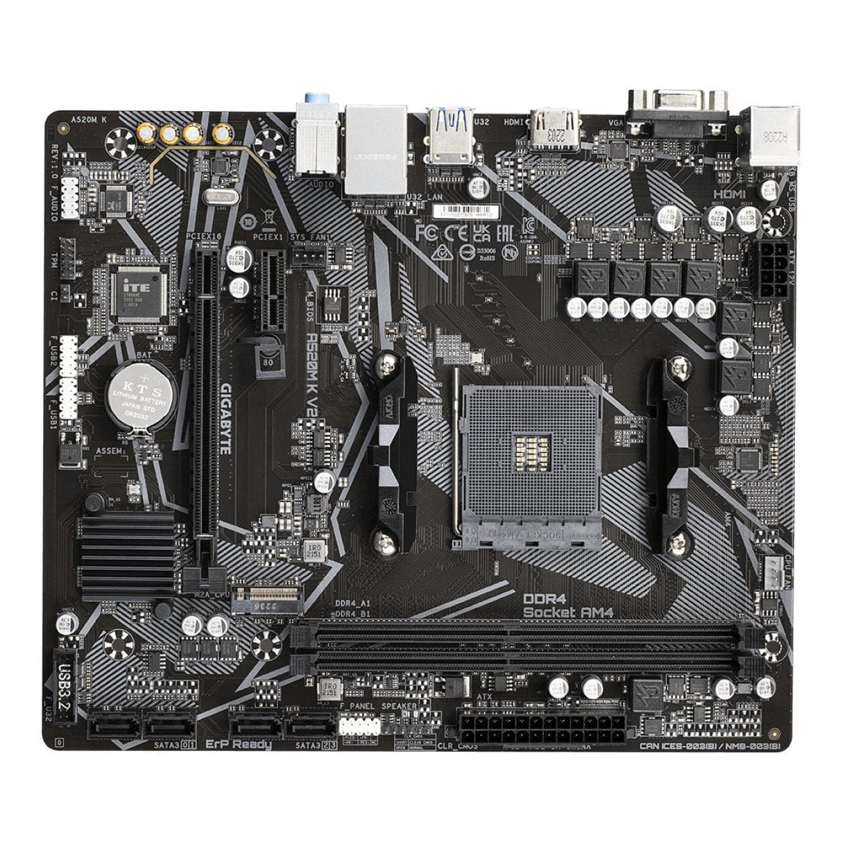 Gigabyte A520M K V2 AMD Socket AM4 mATX Motherboard GA-A520M-K V2