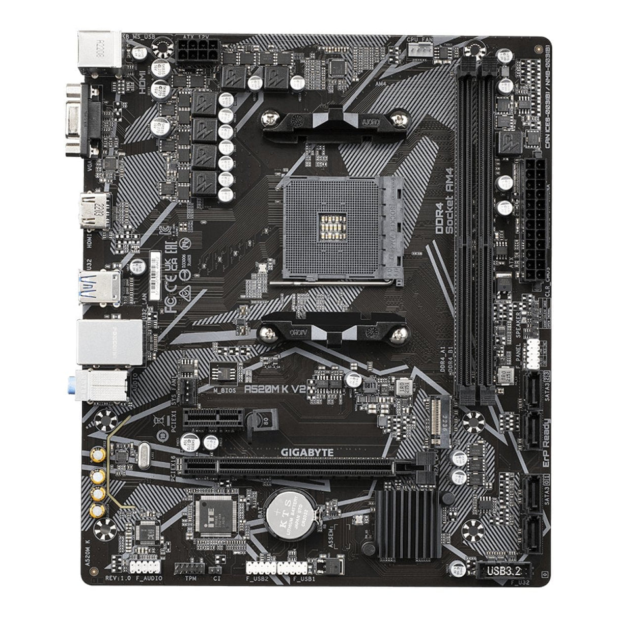 Gigabyte A520M K V2 AMD Socket AM4 mATX Motherboard GA-A520M-K V2