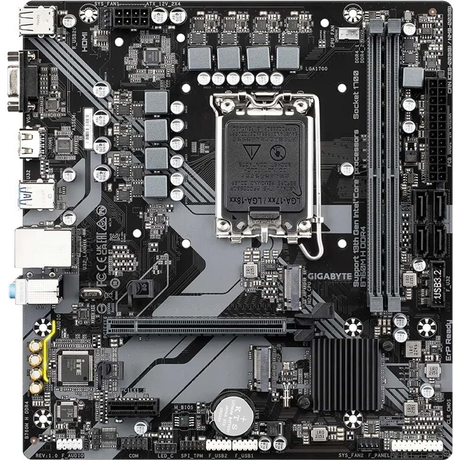 Gigabyte B760M H DDR4 Intel Express LGA 1700 micro ATX Motherboard GA-B760M-H-DDR4