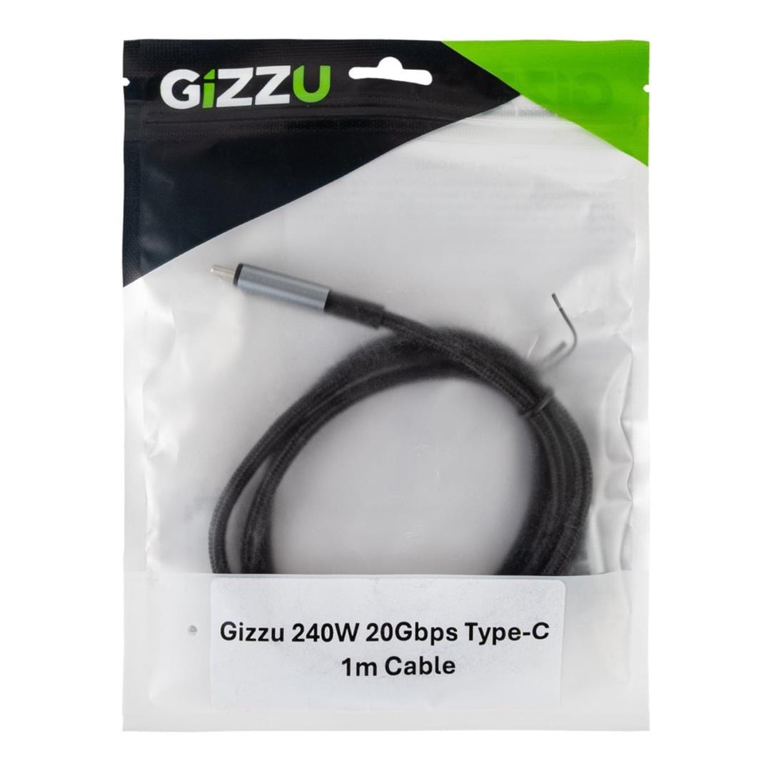 Gizzu 1m 240W 20Gbps Type-C Charging Cable GCPCC24020G-01