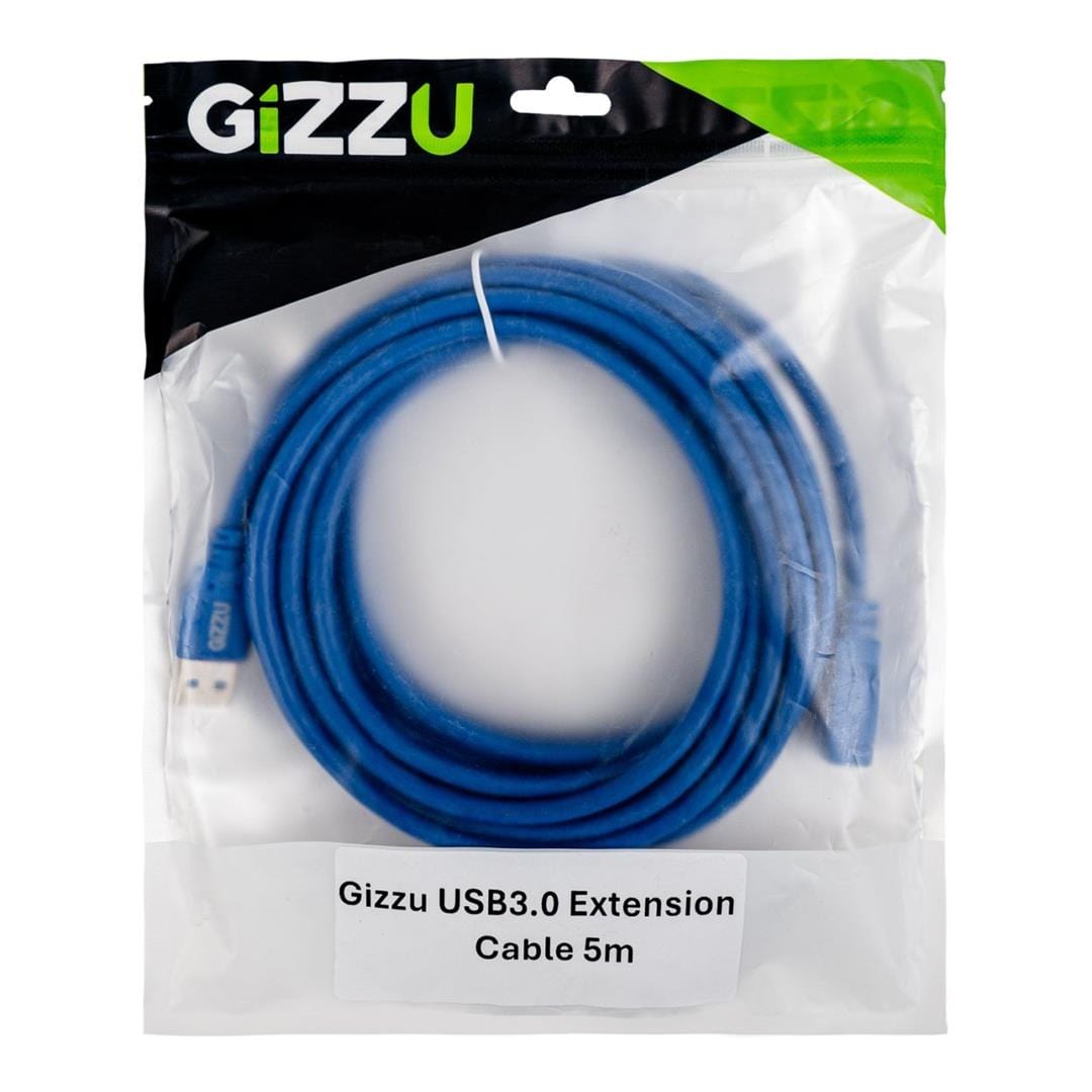 Gizzu USB 3.0 Male to Female Extension Cable 5m Blue GCPU3UE5