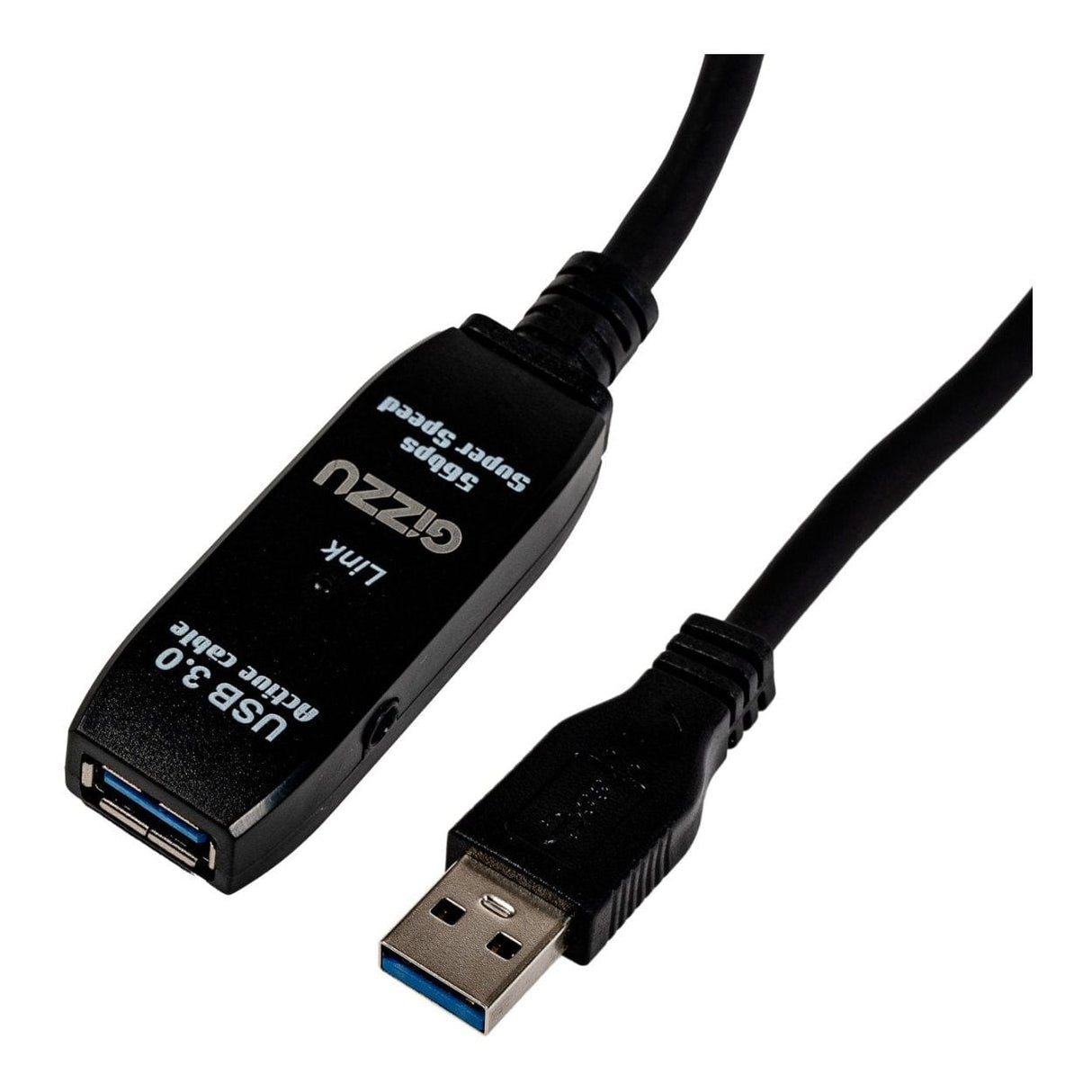 Gizzu USB 3.0 Male to Female Active Extension Cable 5m Black GCPU3UE5A